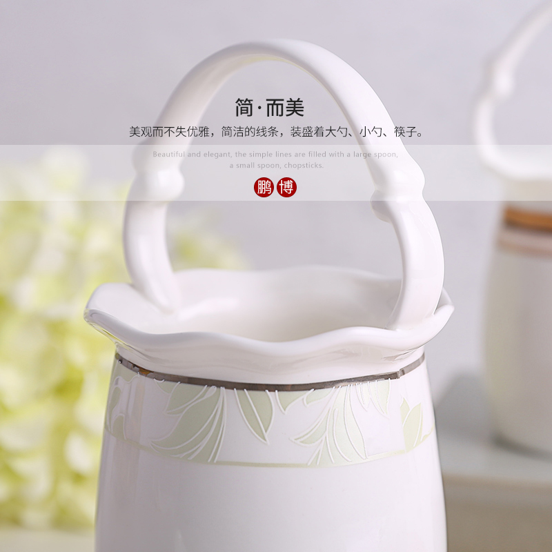 Jingdezhen ceramic household kitchen furnishing articles creative flower basket desktop receive spoon, chopsticks rest place, a spoon at frame