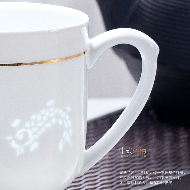 Jingdezhen and exquisite ceramic cups with cover office meeting mark cup ipads porcelain cup household can be customized