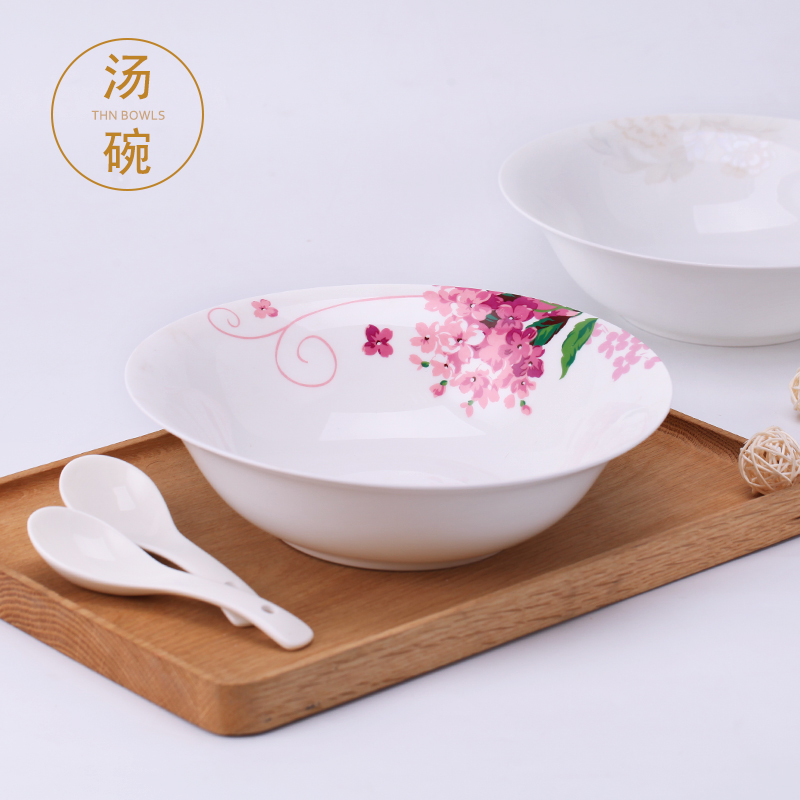 Ipads China jingdezhen ceramics cutlery set free combination of DIY monogamous 9 inches without cover large soup bowl