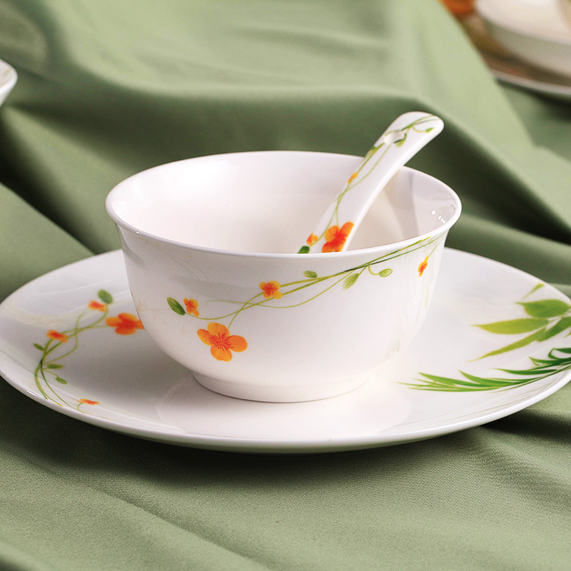 The Spring flowers, DIY free collocation with tableware suit jingdezhen ceramic tableware dishes suit household dish dish