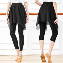 Dance rehearsal Costume Women Modern Dance Yoga Body Pants Fake Two Dress Pants Square Dance Modell Students Act Out
