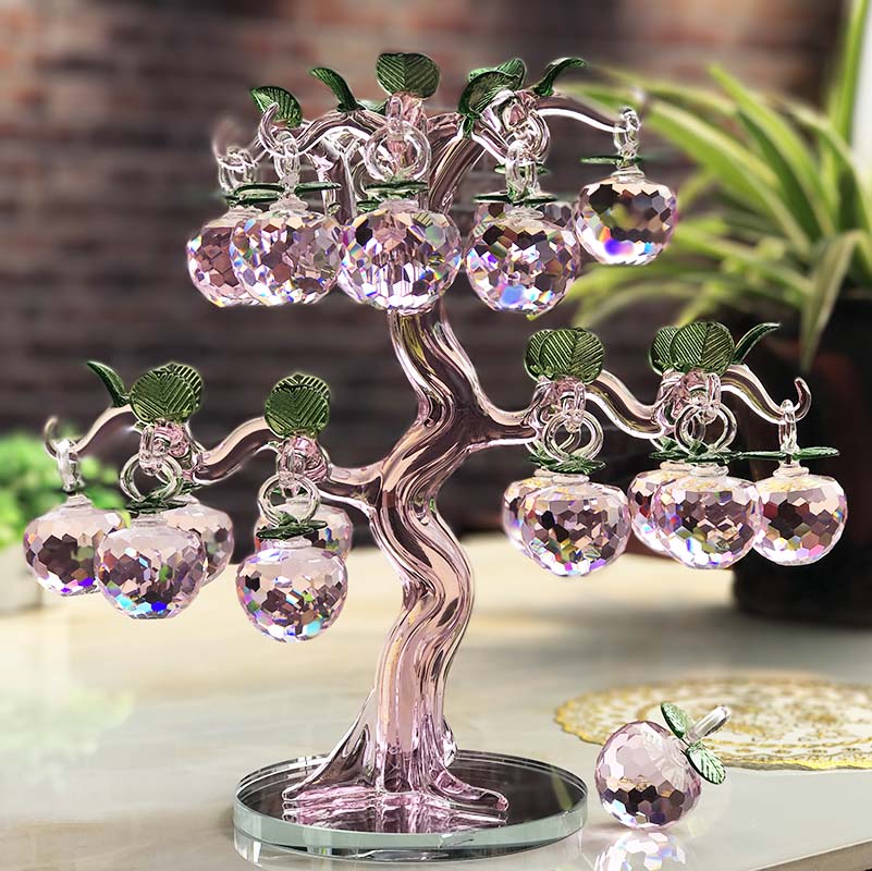 Pink crystal apple tree TV cabinet wine cabinet decoration to send girlfriends wedding wedding new house craft gifts