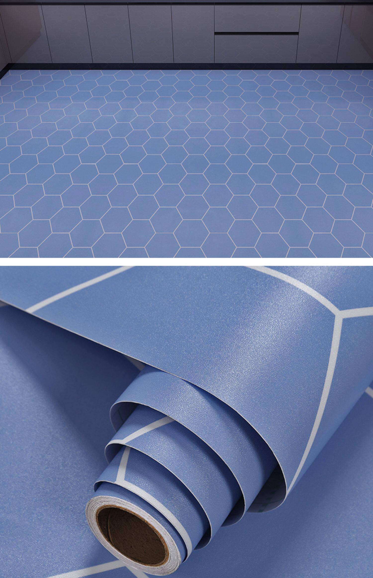 厨房地板贴自粘防水防滑防油耐磨地面贴翻新地贴仿瓷砖磁装饰阳台