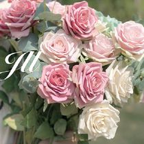 Simple American retro rose simulation flower silk flower fake flower set combination living room decoration