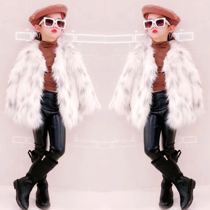 Candy Home Child Clothing Nets Red Money Children Girl Girl European and American Fashion imitation fox fur Garcotton thickened fur coat jacket