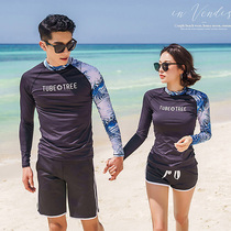 South Korean couple diving suit female split snorkeling swimsuit conservative display slim long sleeve sunscreen speed dry surf jellyfish