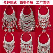 Minority Miao headwear hat collar Miao handmade silver jewelry headwear collar costume accessories
