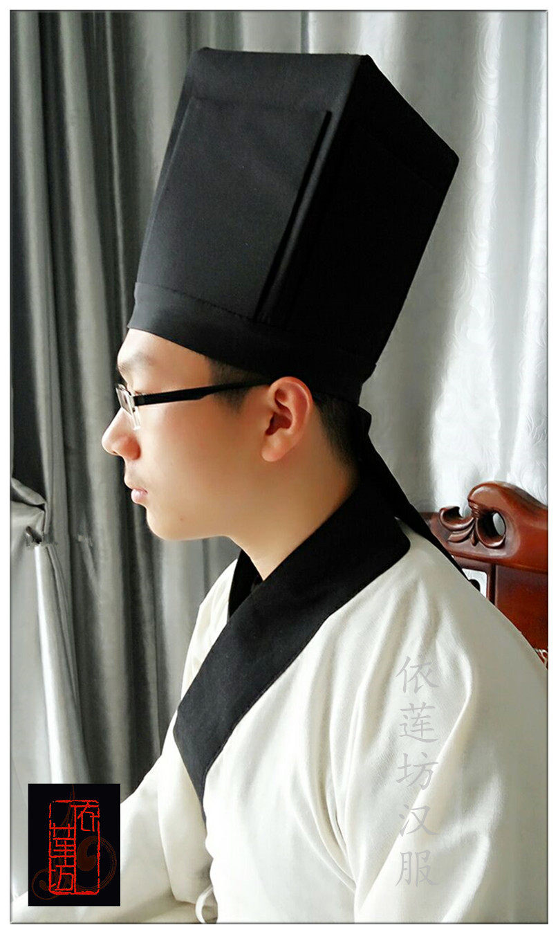 依莲坊汉服 汉服男子冠冕巾帽爵弁方巾 东坡巾