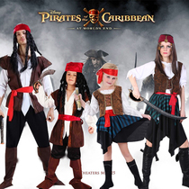 Halloween cosplay costume Pirates of the Caribbean captain suit adult childrens costume parent-child costume