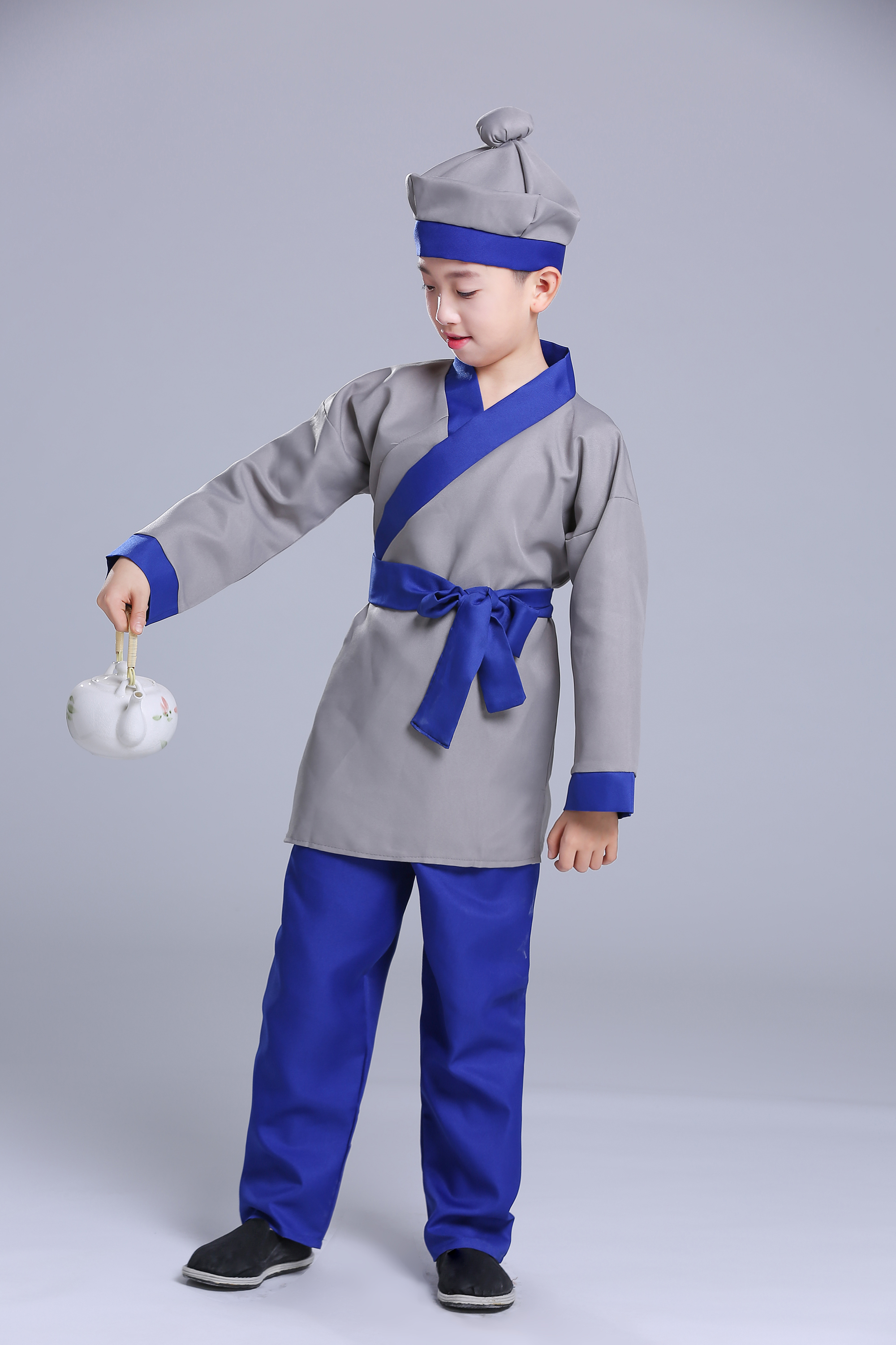 幼儿童古装汉服男童小男孩古代劳动农民仆人店小二衣服表演出服装