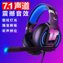 Headphones Head-mounted desktop computer Wired gaming headset Chicken e-sports with microphone 7 1-channel notebook