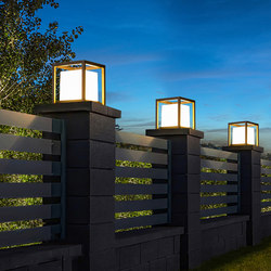 Solar pillar lamp simple modern villa gate wall courtyard LED outdoor waterproof pillar lamp door pillar lamp