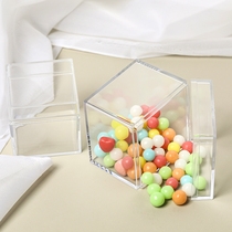 Square candy box plastic hollow transparent jewelry box creative wedding box DIY handmade small gift box