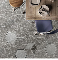 Baidu Nordic terrazzo hexagonal brick Floor tiles Tile hexagonal bathroom Kitchen dining room wall tiles 260x300