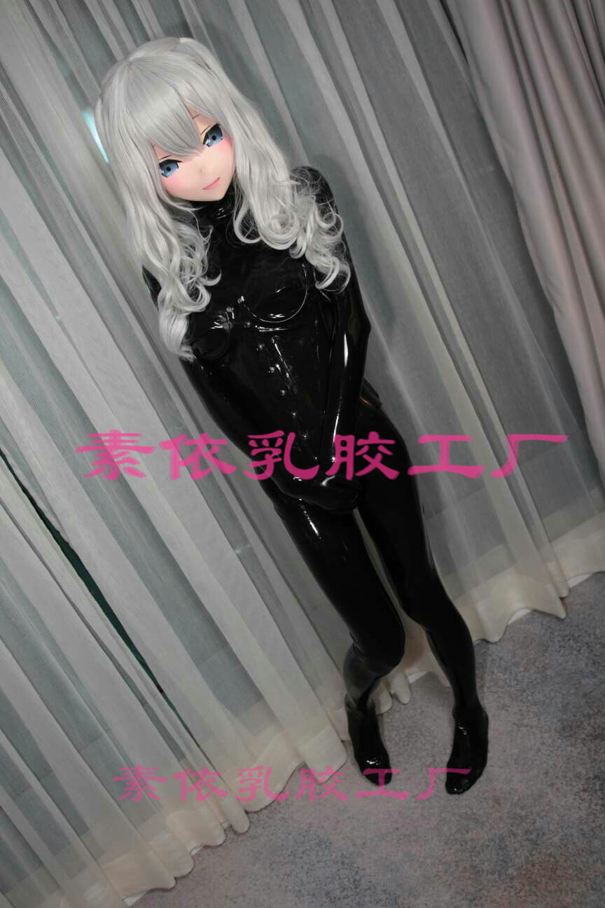 乳胶衣伪娘 latex catsuit 女王 kig 乳胶全包衣 带假