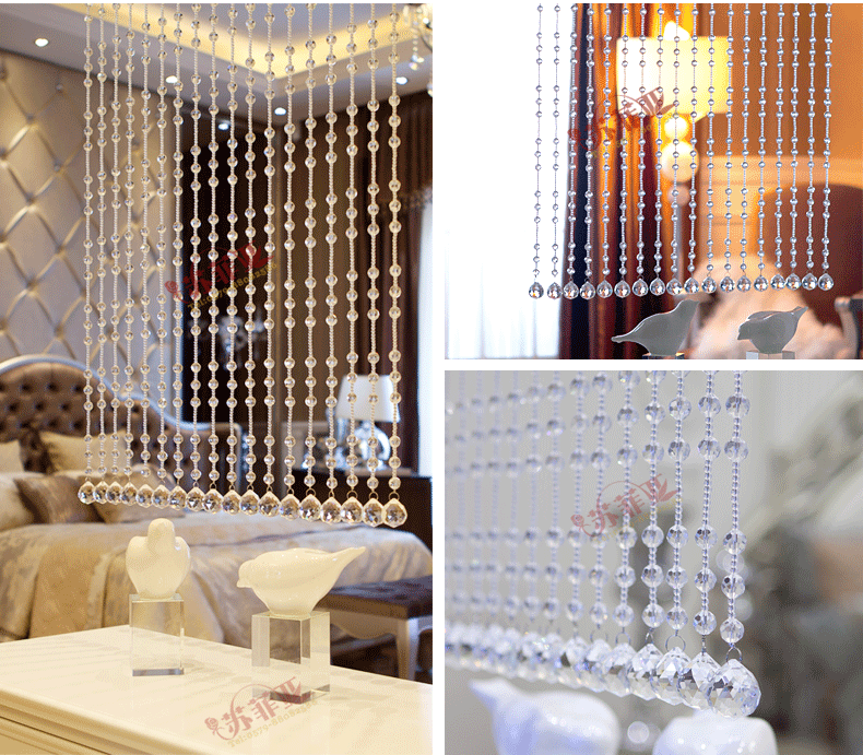 苏菲亚水晶珠帘隔断帘成品玄关新款挂梦垂窗帘子厕所门帘特