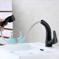Black paint hot and cold faucet wash basin wash head wash pull universal lifting faucet women wash household faucet