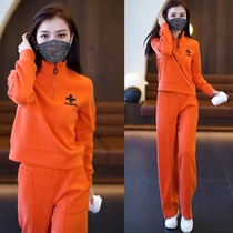 Half cardigan sports suit womens spring and autumn 2022 new fashion casual running two-piece slimming morning running sportswear