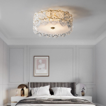 Nordic all - copper bedroom ceiling lamp light luxury glass round living room lamp modern minimal atmosphere 2021 new lamps