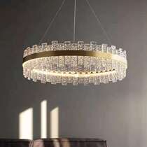 Post-modern light luxury living room chandelier bedroom library restaurant designer property sample room Nordic all-copper network red light