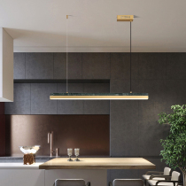 Post-modern restaurant chandelier All copper simple marble minimal design of Nordic light luxury study room LED bar lamps