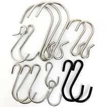 Supermarket shelf hook stainless steel solid hook grid hanging bar hook accessories double S shape 10 packs