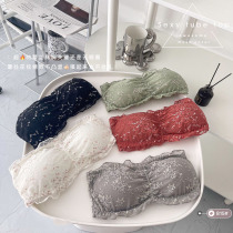 No shoulder strap Summer lingerie female gather non-slip with chest cushion Breasted Vest Sexy Lace Fairy Invisible Bra