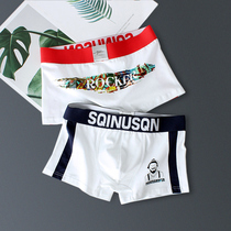 Sexy Mens Underwear Summer Thin breathable personality trendy low waist Four corner shorts Tide Card Cotton Flat Corner Shorts