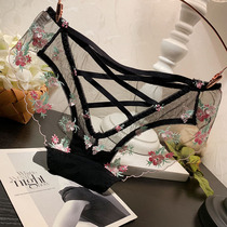 Underpants Women Summer slim Sexy Hollowed-out Lace Embroidered Web Yarn Breathable Mid-Waist Shorts Seductive Transparent Triangle Pants