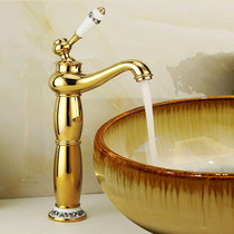 European basin faucet all copper antique European hot and cold faucet raised single hole on the basin faucet retro faucet