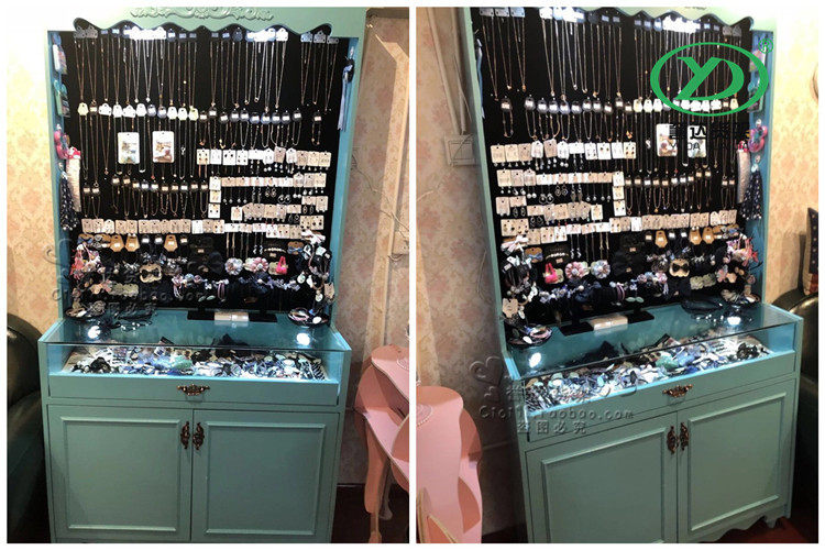 新款饰品货架饰品展示柜项链耳环展示柜首饰展示柜饰品柜台包包柜_双