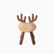 Upper shape child in black deer chair children gift black walnut solid wood elk back stool dressing table Restaurant Personality