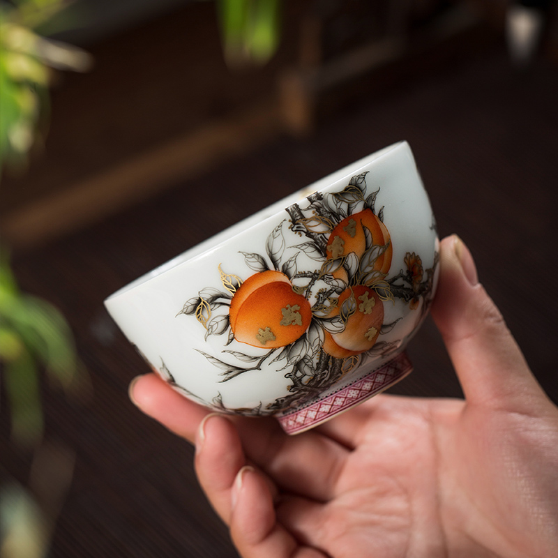 The Owl up jingdezhen tea set manually red hand - made ceramic kongfu master cup alum live antique porcelain cups