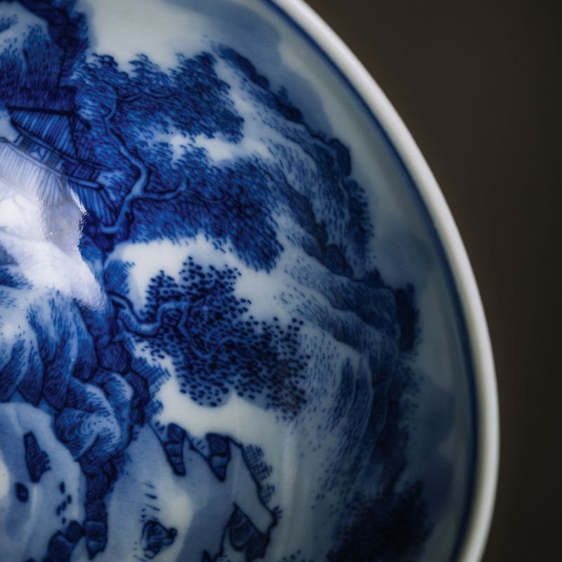 The Owl up with jingdezhen ceramic tea set maintain porcelain teacup landscape painting master cup of large single cup sticks a beaker