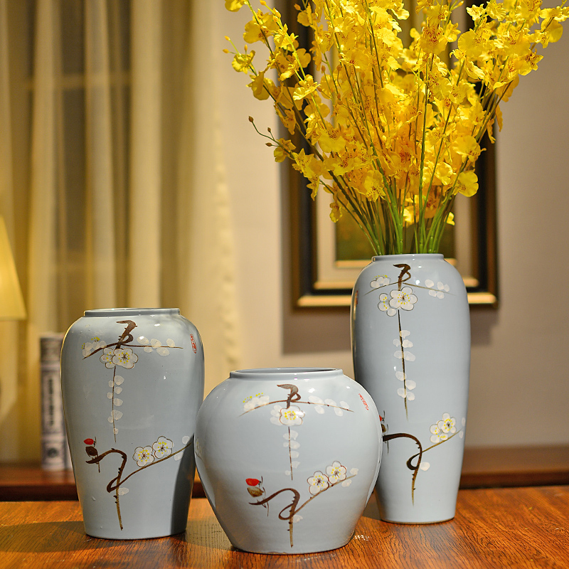 Jingdezhen modern new Chinese style ceramic vases, flower arranging TV ark, place of the sitting room porch decoration dry flower decoration