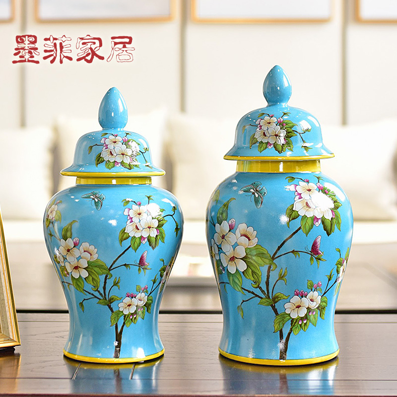 New Chinese style classical creative furnishing articles ceramics of TV ark, wine storage tank American sitting room porch decoration decoration