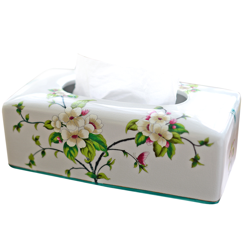 New Chinese style ceramic pump cartons household American desktop paper suction boxes sitting room adornment napkin tissue box furnishing articles