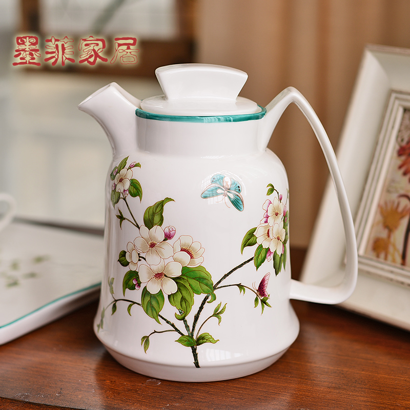 New Chinese style ceramic tea set suit American sitting room dining - room household cool afternoon tea coffee kettle tea table furnishing articles