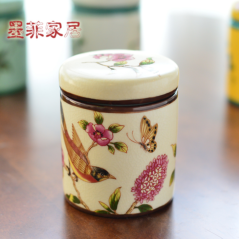 New Chinese style classical creative furnishing articles ceramic tea pot storage tank American TV ark, wine sitting room adornment ornament