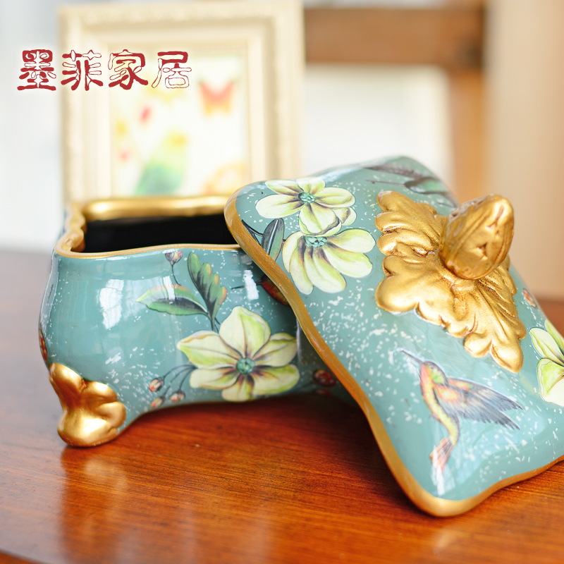 Europe type restoring ancient ways of creative furnishing articles of ceramic jewelry box candy jar American sitting room tea table wine soft adornment ornament