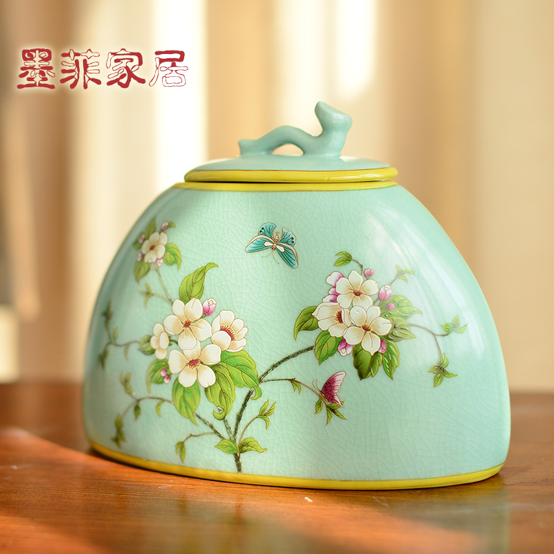 American hand - made ceramic furnishing articles of the new Chinese style living room wine porch rich ancient frame household soft adornment handicraft decoration