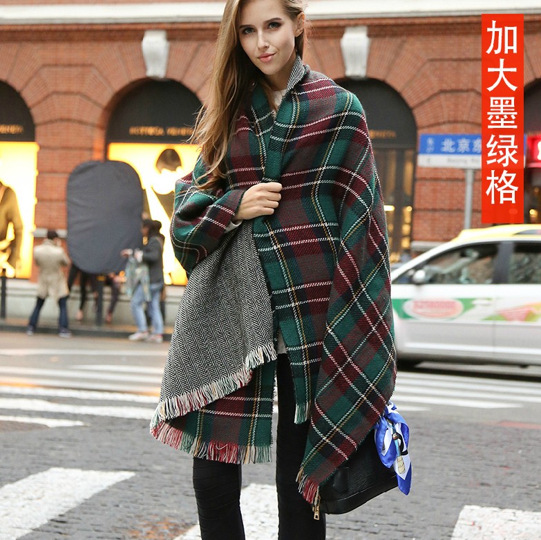 2014新款围巾女冬季韩国韩版 加厚围巾披肩 保暖英伦风经典格子产品展示图4