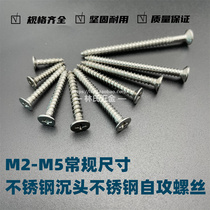 Stainless steel self-tapping screws cross countersunk head screws wooden screws lengthened flat head wall plate nails M2M3M4M5 non-standard nails