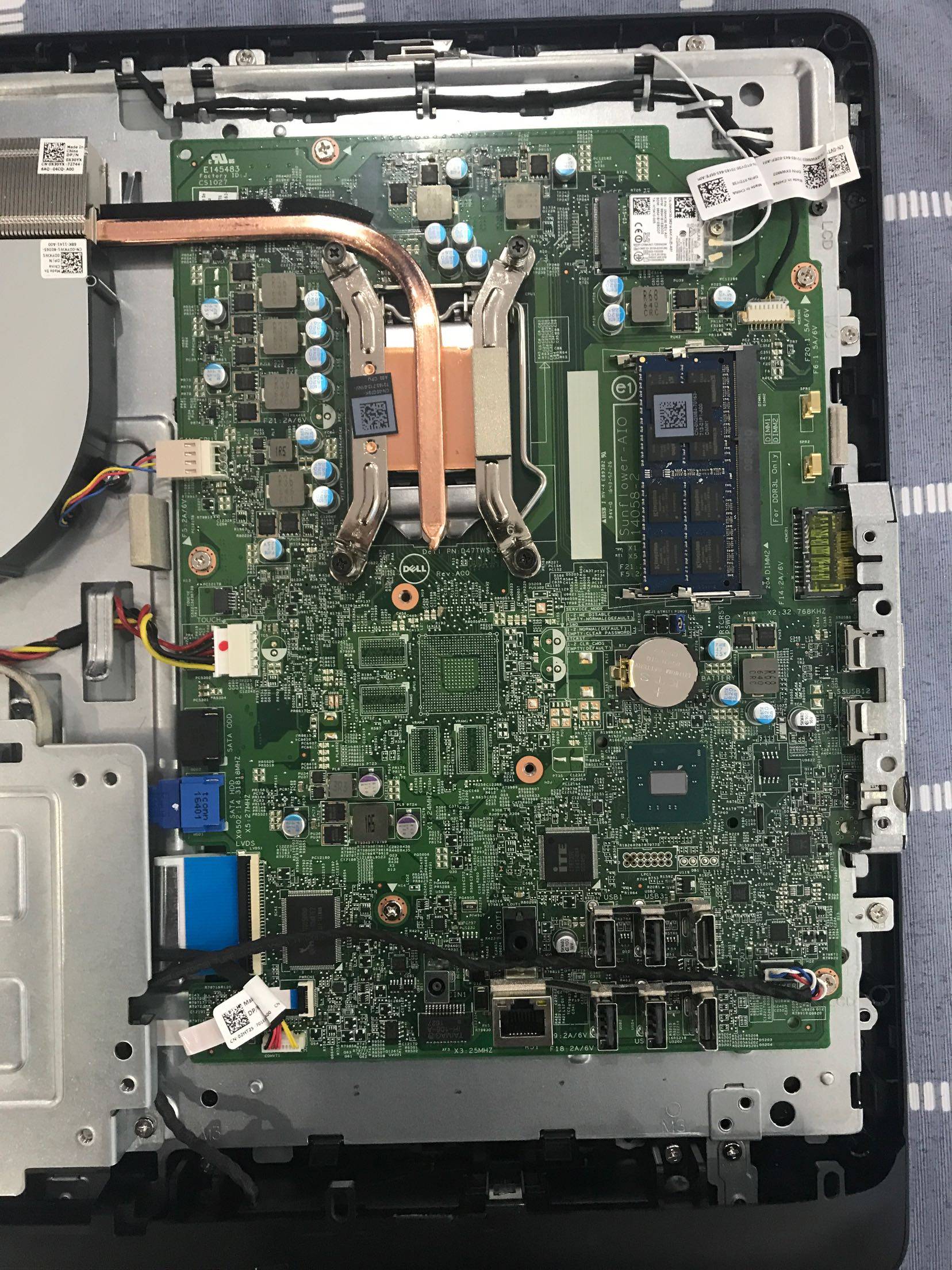 dellvostro24546034643055一体机加装ssd硬盘5p电源供电线