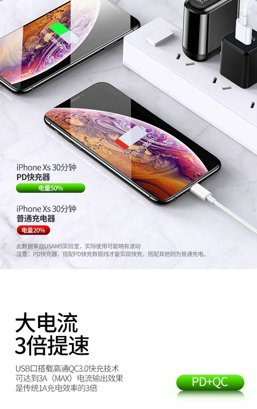 Youshengshi Apple đầu sạc pd sạc nhanh cắm iphonex8p x màn hình đa cổng sạc nhanh usb kép xsmaxiPhone11 đặc biệt 18w đấm pro max nhanh AirPods Pro - Khác