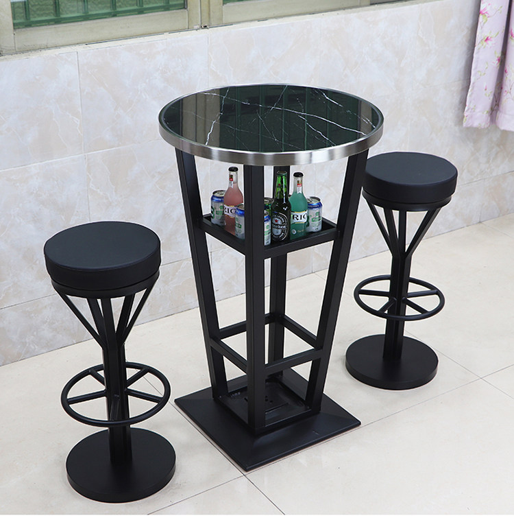 酒吧散台桌子酒馆饭店单人小型夜场清吧静吧夜店蹦迪玻璃金边吧台