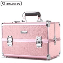 Korean fashion high-end makeup box with makeup box Beauty nail tool finishing storage box Portable makeup box