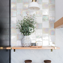 Spanish handmade fantasy small white tile Nordic bathroom tile kitchen bar café wall tile