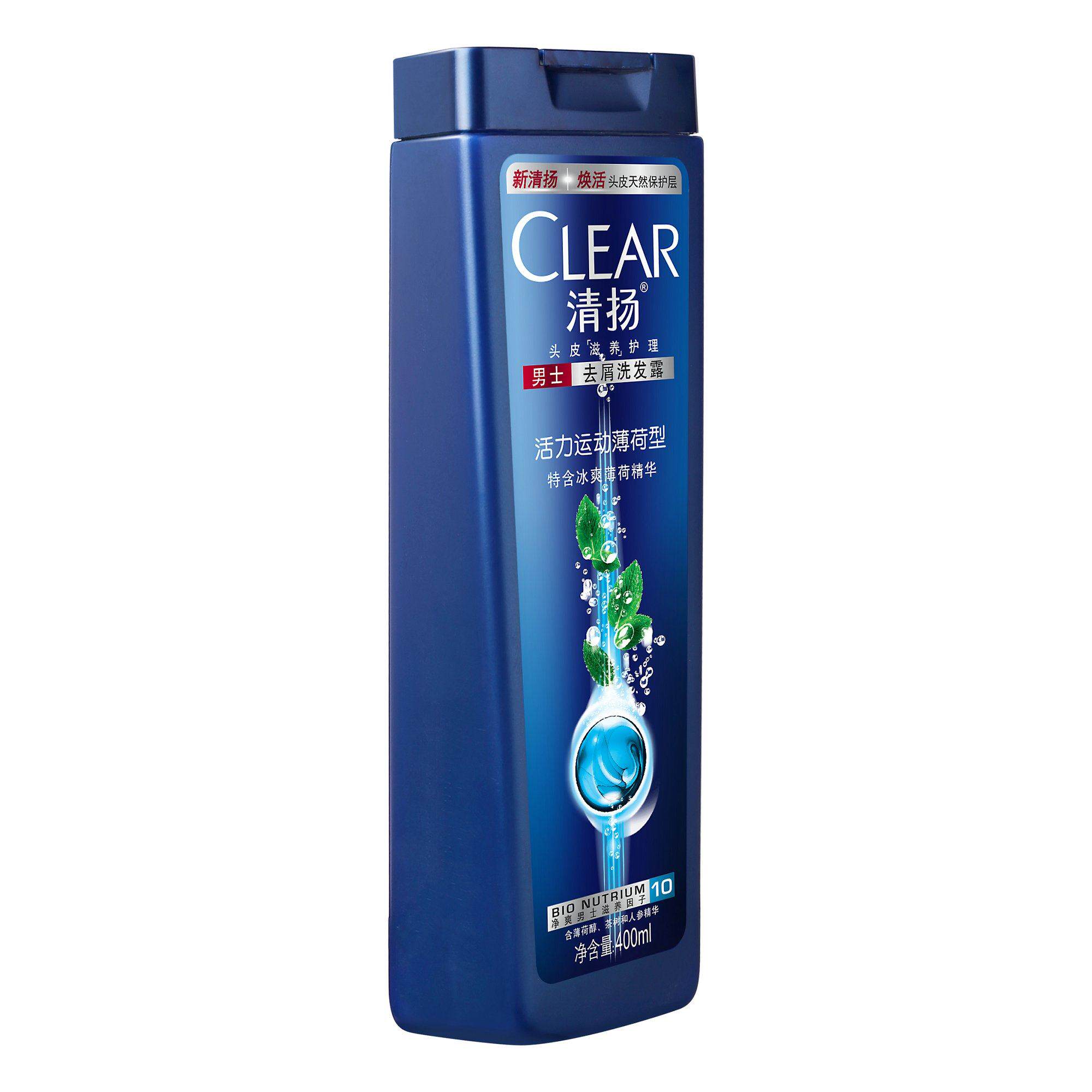 清扬男士去屑活力运动薄荷型洗发水(400 100 100)ml
