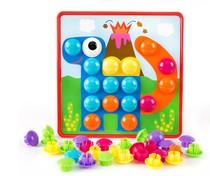 Childrens button assembly big mushroom nail kindergarten early childhood education puzzle Enlightenment hands-on creative toy gift